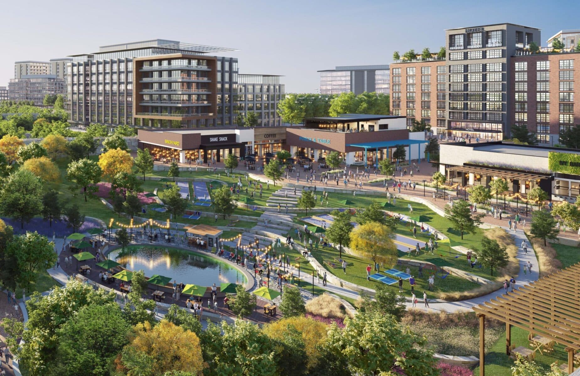 Rendering of retail at the Sloan Corners development in Fairview and Allen