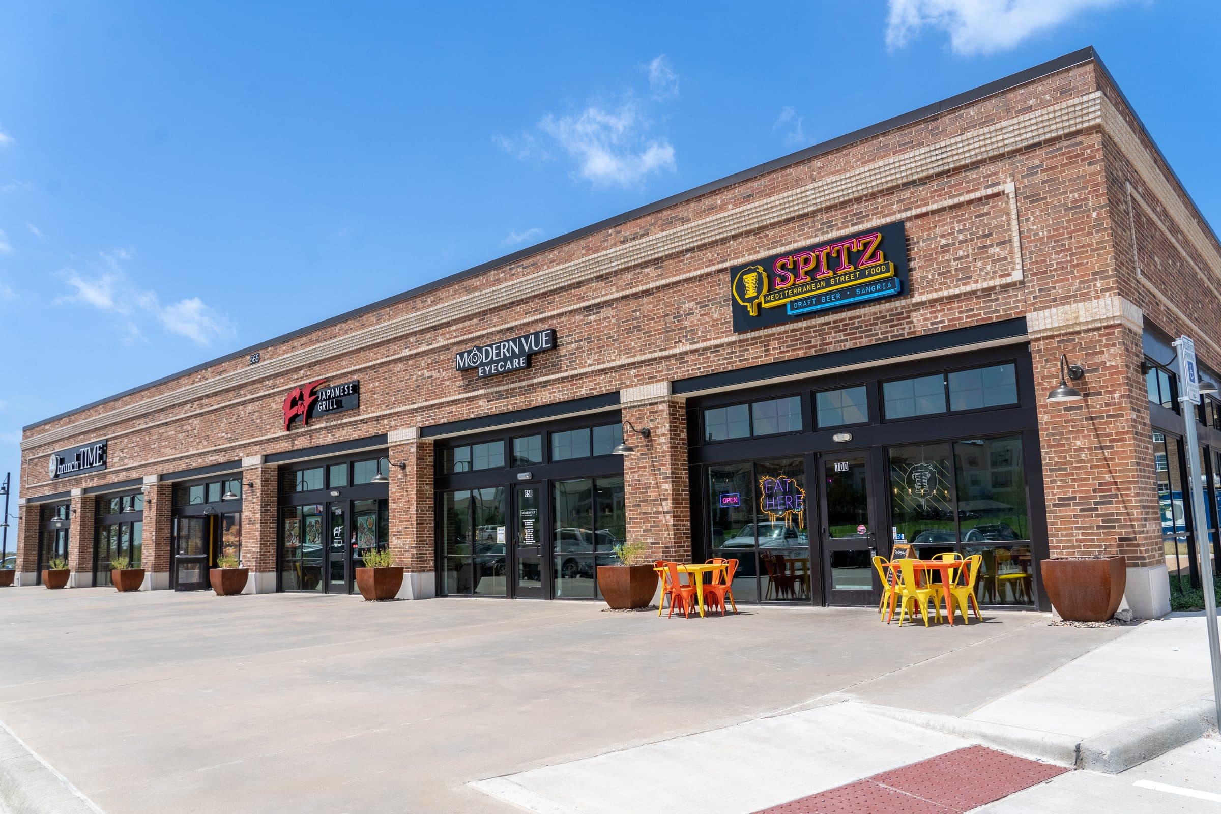 Aerial view of Beacon Square retail in Plano