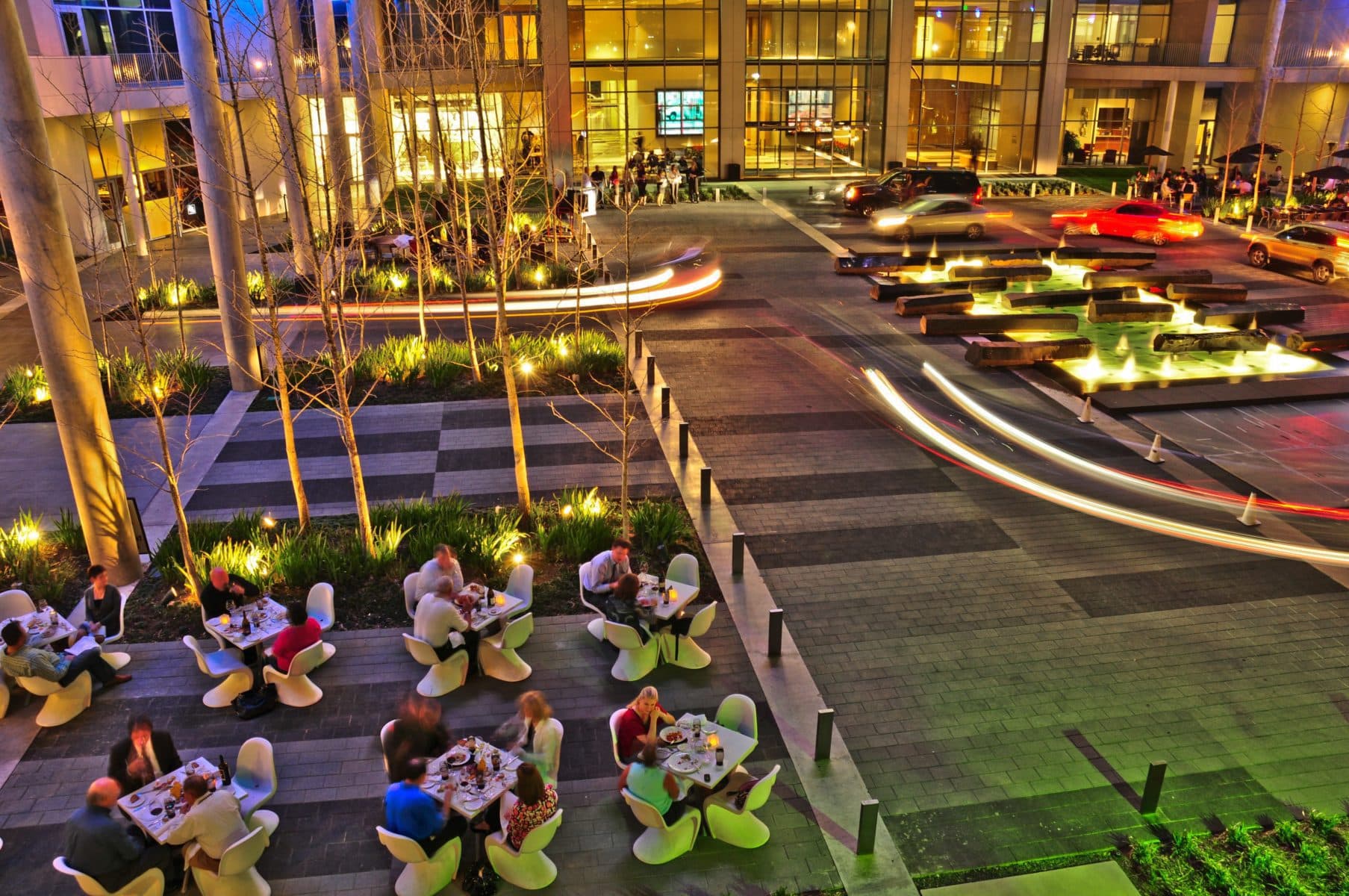 One Arts Plaza retail and dining terrace