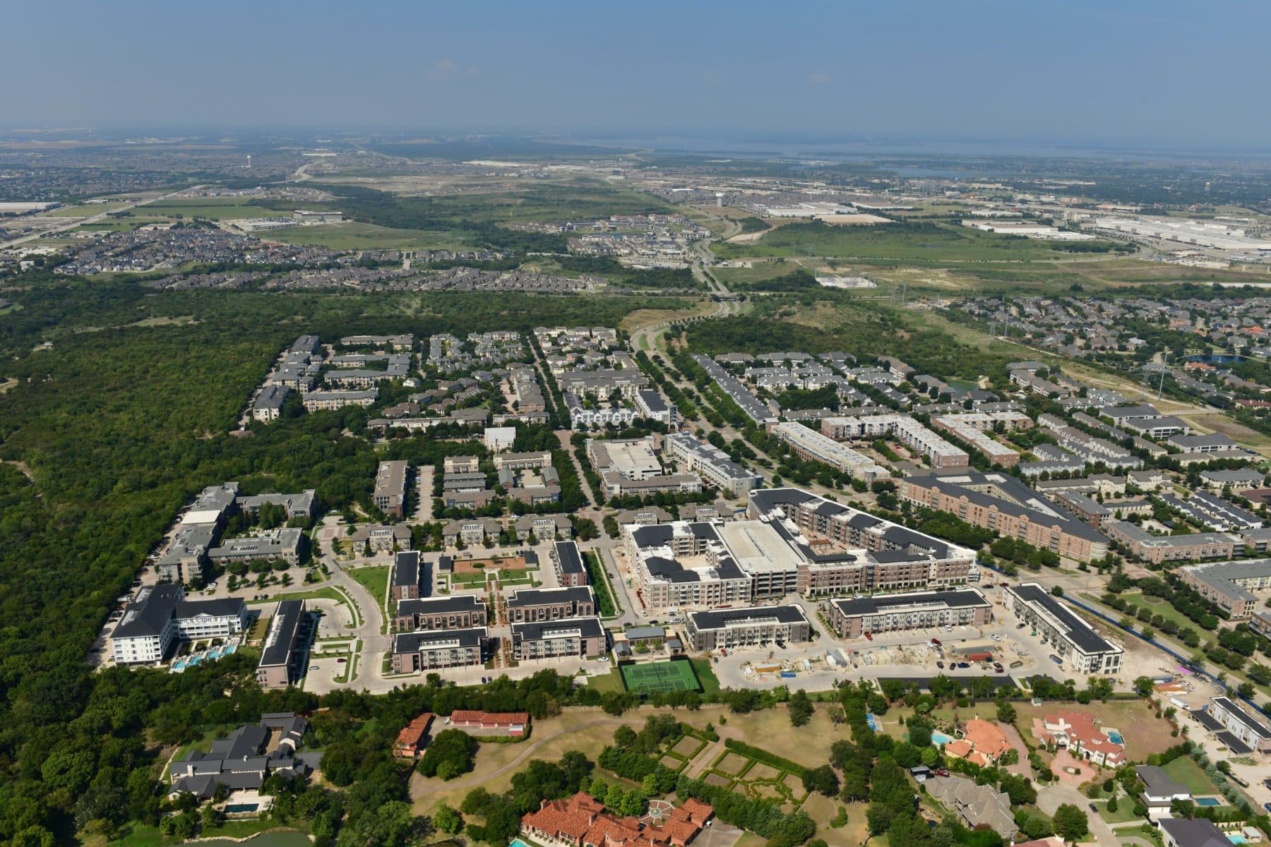 Aerial view of the rolling hills of Austin Ranch
