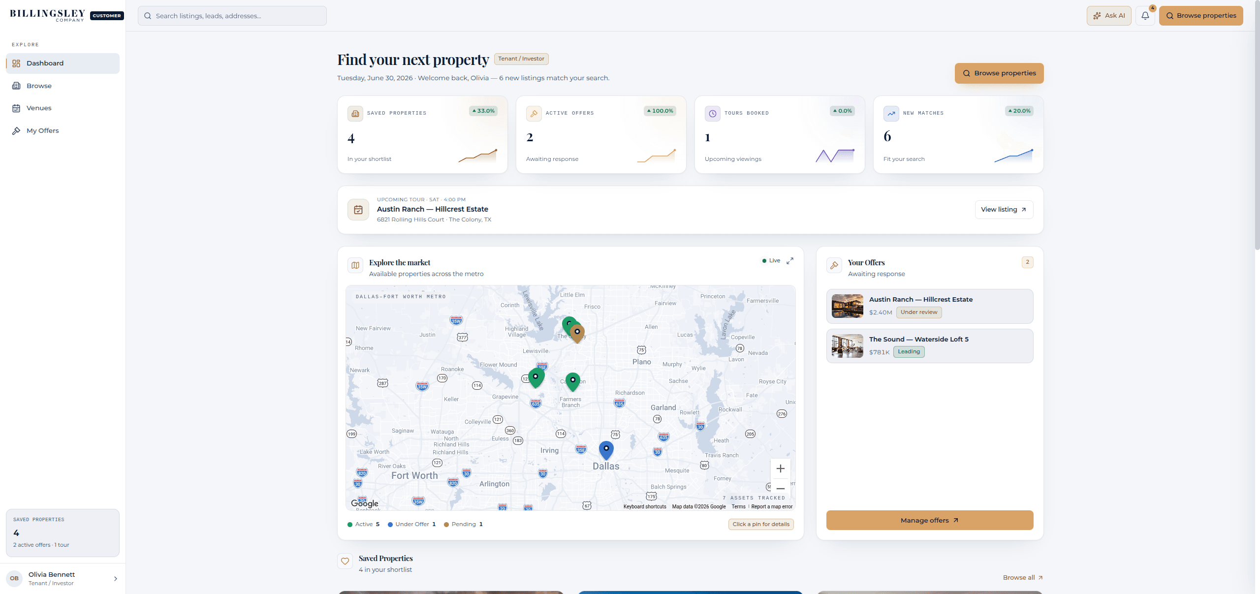 Client dashboard